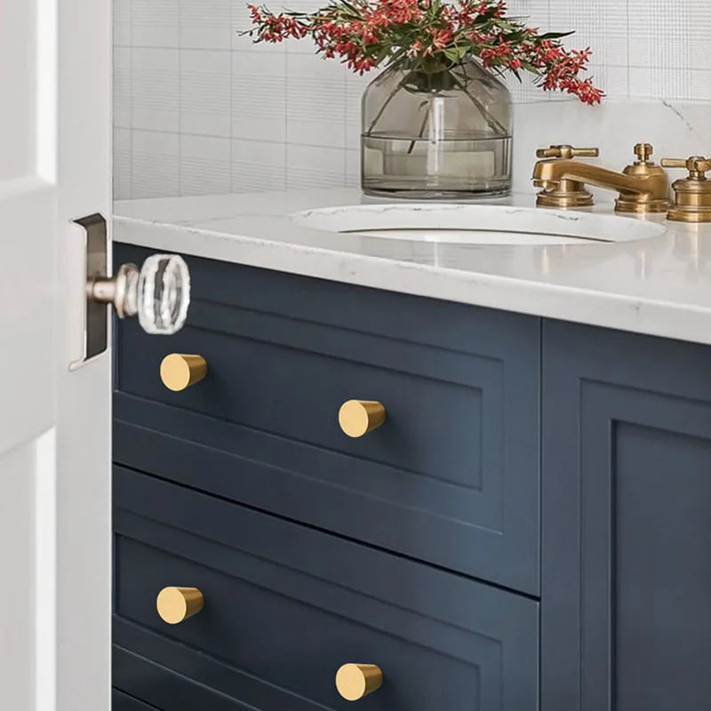 Modern Simple Solid Brass Cabinet Knobs – Wardrobe Handles and Kitchen Pulls Knobs