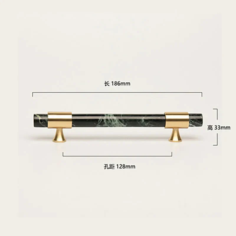 Natural Stone Cabinet Handles – Brass and Marble Wardrobe Knobs for Nordic Furniture green 1 Handles