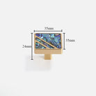 Brass Furniture Handle with Natural Shell – Modern Wardrobe Drawer and Dresser Knobs colorful 35mm Handles