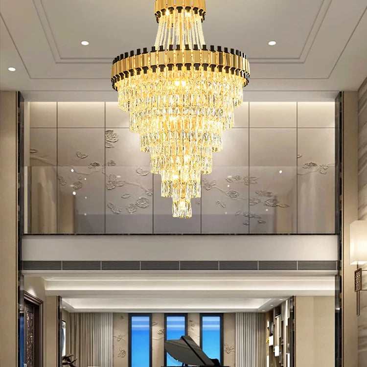 Duplex Building Chandelier - Post - Modern Light Luxury Crystal Elegance For Villas Living Rooms