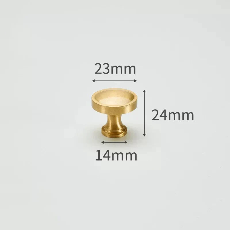 Modern Simple Solid Brass Cabinet Knobs – Wardrobe Handles and Kitchen Pulls 7 Knobs
