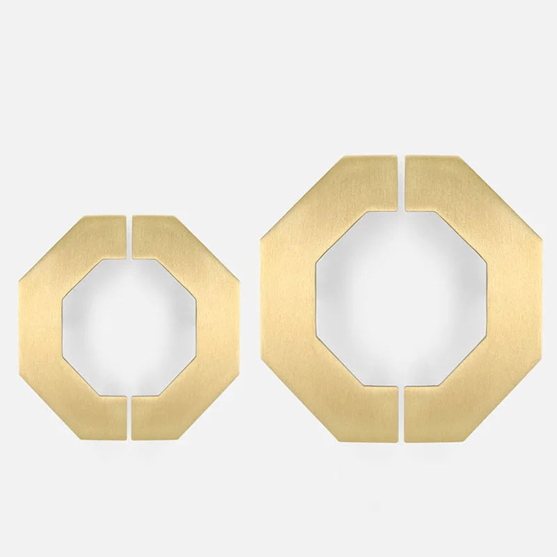 Gold Brass Octagon Cabinet Handles – Large Wardrobe Pulls and Bookcase Knobs (1 Pair) Handles