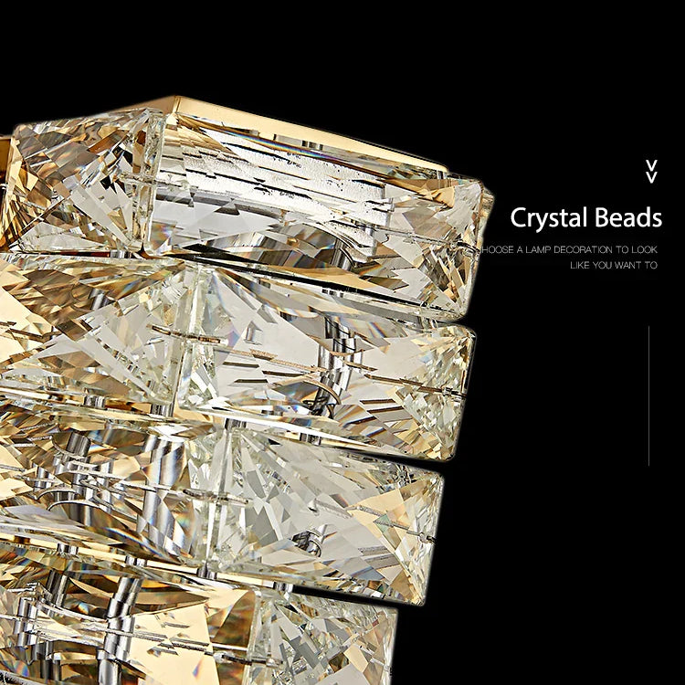 Chloe’s - 3 Color Temperature Wall Lamp Crystal K9 Led Light Chrome Gold Indoor Bright Sconce For