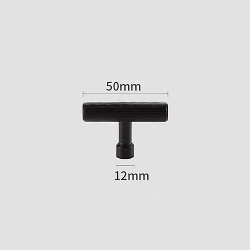 Gold and Black Brass T-Bar Handles – Straight Line Cabinet Pulls and Wardrobe Knobs TB9013-B50 Handles