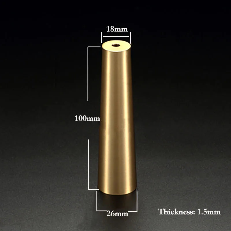 High Brass Cabinet Leg Covers – Gold Chair Cups and Table Feet Protectors for Furniture D26 C18 H100 Cabinet Legs