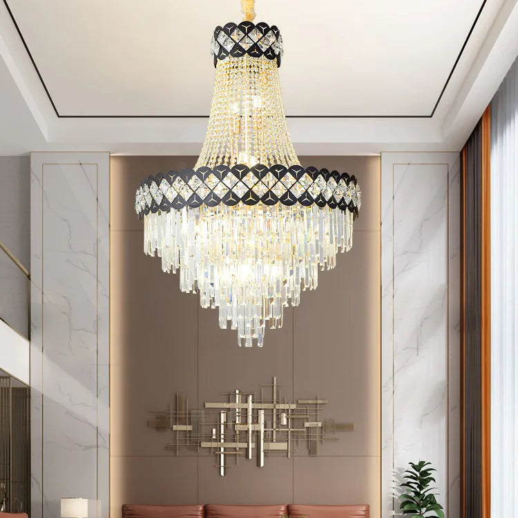 Duplex Building Crystal Chandelier - Post - Modern Light Luxury Elegance For Spiral Staircases