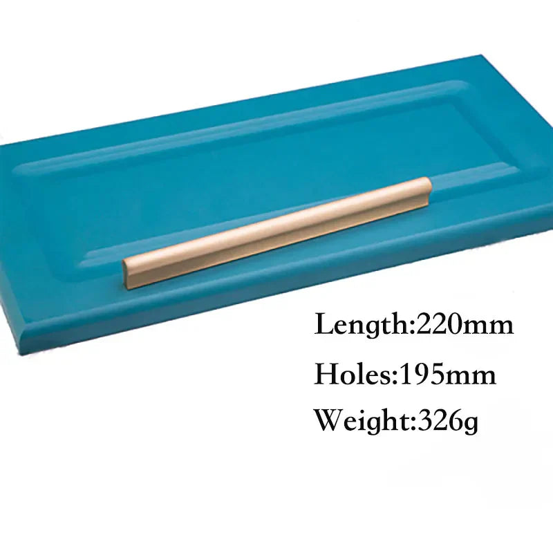 6pcs Solid Brass Cabinet Handles and Knobs – European Wardrobe Pulls and Drawer Bars L220mm Pulls