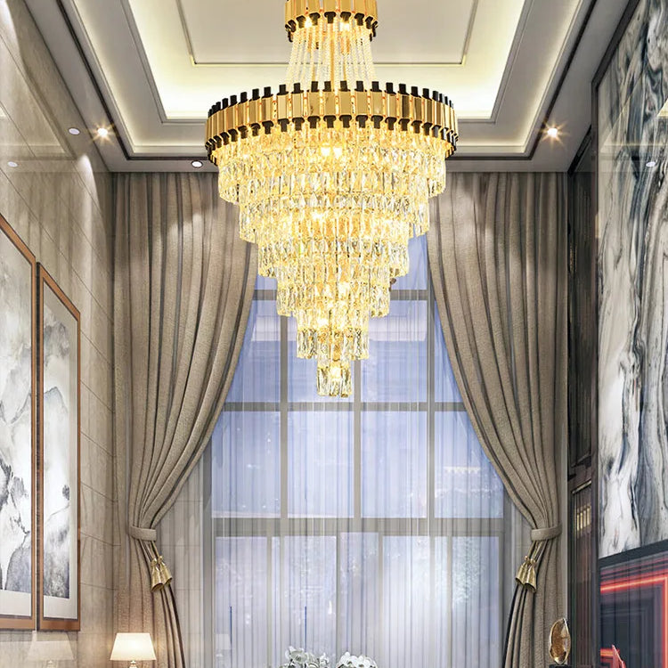 Duplex Building Chandelier - Post - Modern Light Luxury Crystal Elegance For Villas Living Rooms