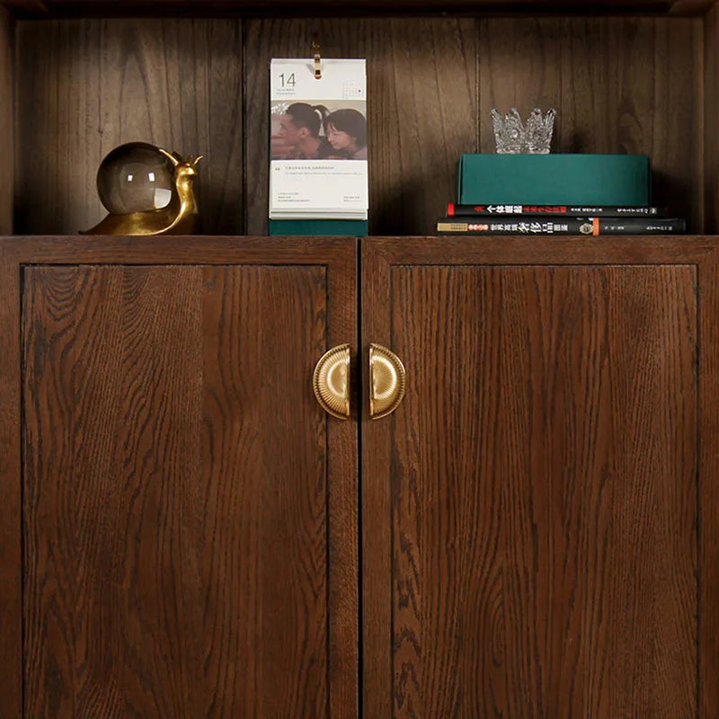 Brass Shell Drawer Knobs – Nordic Antique Round Cabinet Handles for TV Stands and Wine Cases 80x40mm knob