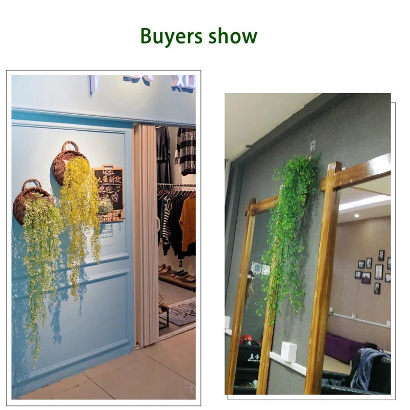 Dlight Decor 75cm Hanging Golden Bell Willow Vine with 5 Forks for Wall and Garden Decor