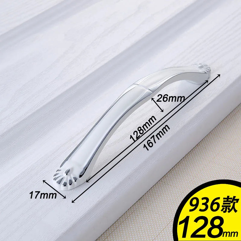 European Ivory White Cabinet Handle – Elegant Zinc Alloy Drawer Pulls for Dressers Closets and Cupboards (96mm) 936-128