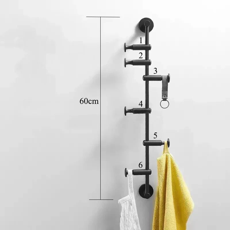 European Brass Wall Hook – 60cm Towel and Cloth Hanger for Bedroom and Washroom Storage 6-hooks 1 wall Hook