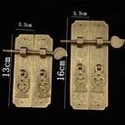 Retro Chinese-Style Antique Copper Brass Shade Carved Door Handles (13cm/16cm) Handles