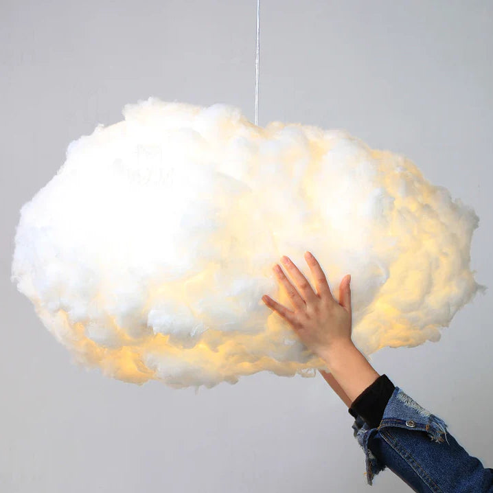 Creative White Cotton Cloud Pendant Lamp - Perfect For Kids’ Room Coffee And Girl’s Bedroom