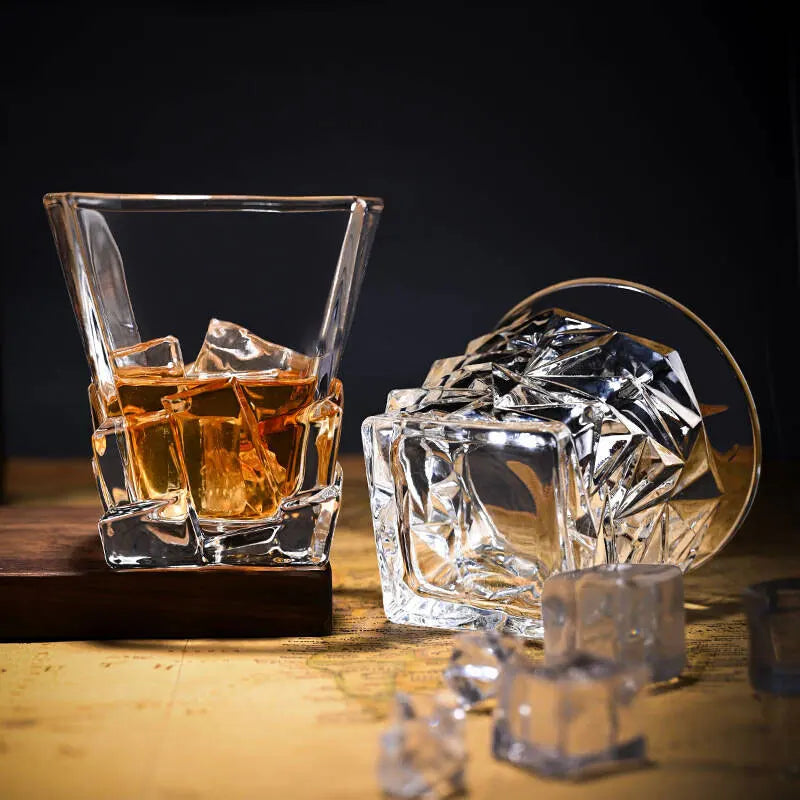 Dlight Decor 310ml Square Glass with Ice Cube Base 310ml / 1pcs Cocktail Glasses