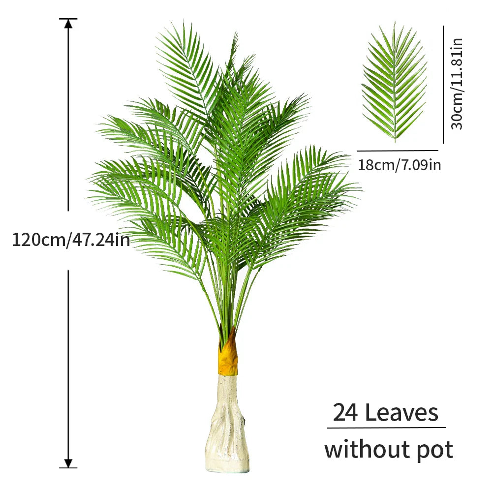 Dlight Decor 120cm Tall Palm Tree Branch with Coconut Leaves for Home and Office Decor 120cm 24Leaves