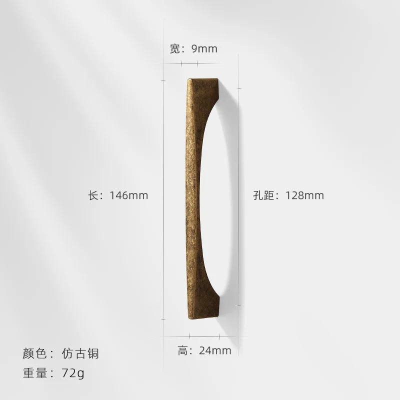 Antique Bronze Wardrobe Door Handles – Zinc Alloy Cabinet Pulls and Drawer Knobs 2042-128mm Handles