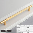 Long Knurled Aluminum Alloy Cabinet Handles – Kitchen Drawer Pulls and T-Bar Wardrobe Furniture Hardware Knurled 192mm