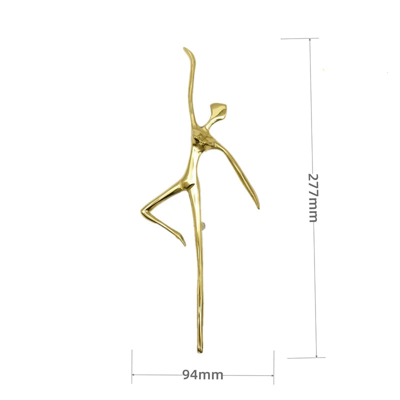 Ballet Brass Thinker Handle – Luxurious Solid Brass Pull for Cabinets Wardrobes and Drawers C(277x94x33mm) Handles