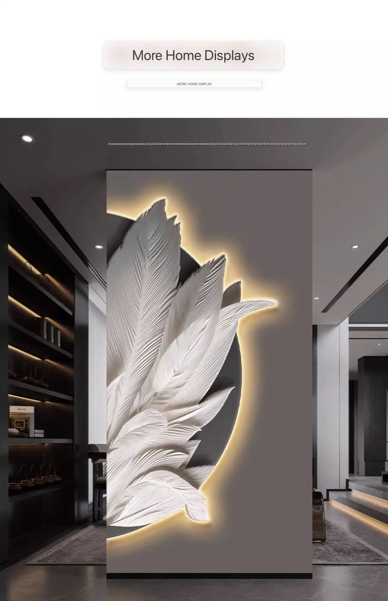 Dlight Decor Feather Mural LED Light for Entry Walls Wall Art