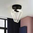 Modern Led Ceiling Light - Acrylic Geometry Linear Decoration Lamp In Black And Gold For Bedroom