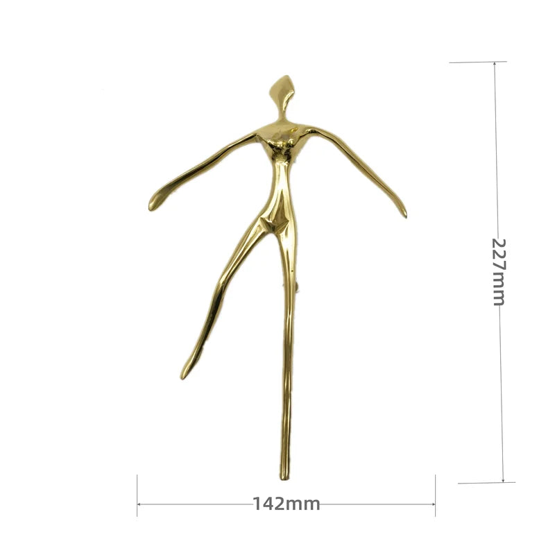 Ballet Brass Thinker Handle – Luxurious Solid Brass Pull for Cabinets Wardrobes and Drawers D(227x142x35mm) Handles