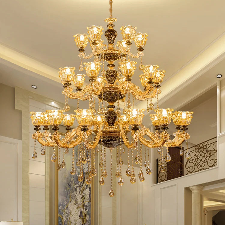 European Style Golden Chandelier - Elegance For Living Rooms Hotels Staircases Villas With Multi -