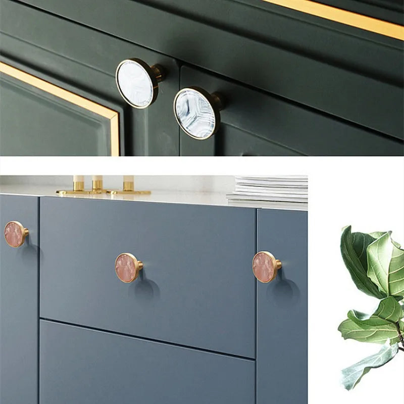 High-Grade Shell Single Hole Cabinet Handles - Creative Gold Drawer Knobs and Multipurpose Wall Hooks Knobs