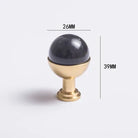 Natural Marble and Crystal T-Bar Cabinet Handles – Modern Brass Knobs for Kitchen Dresser and Furniture Pulls