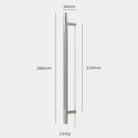 Solid Brass Knurled Cabinet Handles – Brushed Nickel Wardrobe Pulls and Textured Bar Knobs 280mm Handles