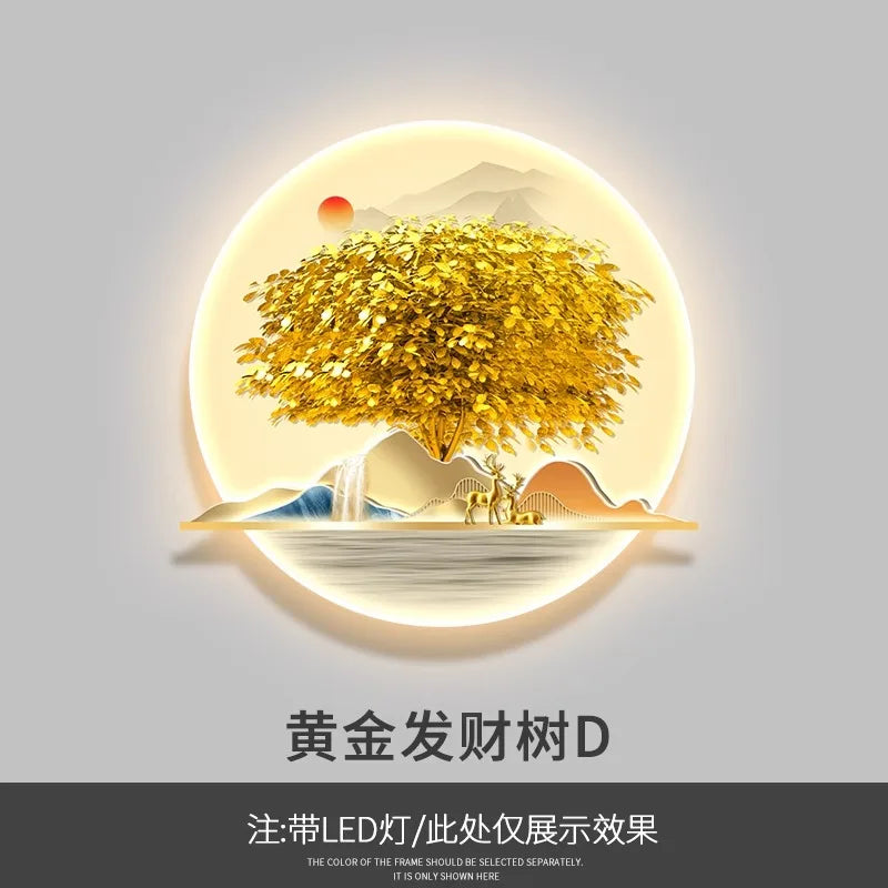Dlight Decor Wealth Landscape Wall Lamp Mural Q / 84X70 / Warm light Wall Art