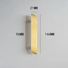 Modern Simple Wardrobe Handles – Brass Cabinet Knobs and Drawer Pulls for Furniture 144mm right Handle