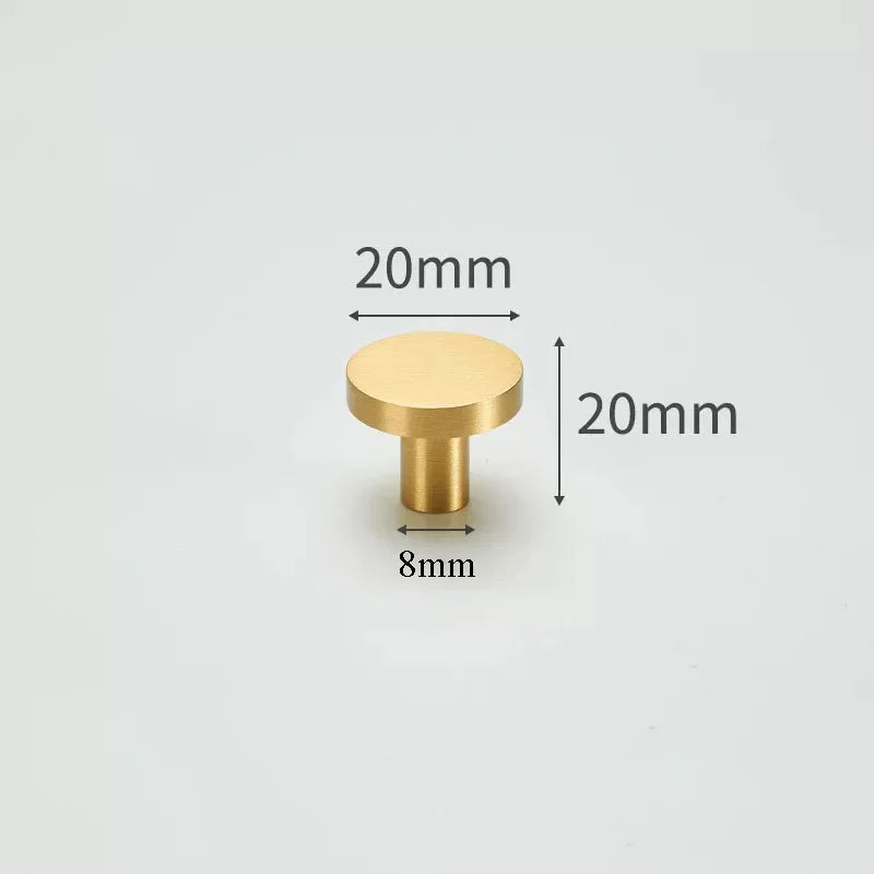 Modern Simple Solid Brass Cabinet Knobs – Wardrobe Handles and Kitchen Pulls 10 Knobs