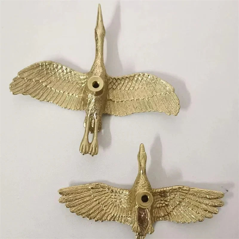 Wild Goose Brass Cabinet Handles - Nordic Copper Drawer Pulls for Wardrobes and Kitchen Cupboards Handles