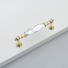Luxury Gold Chrome Cabinet Handles – Modern Zinc Alloy and Crystal Glass Drawer Knobs for Wardrobes and Dressers 96mm