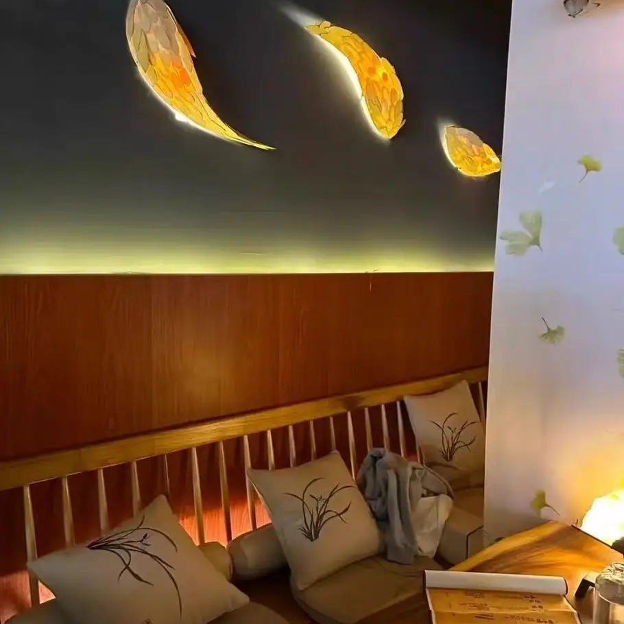 Dlight Decor Japanese Fish Wall Lamp Sculpture Wall Art