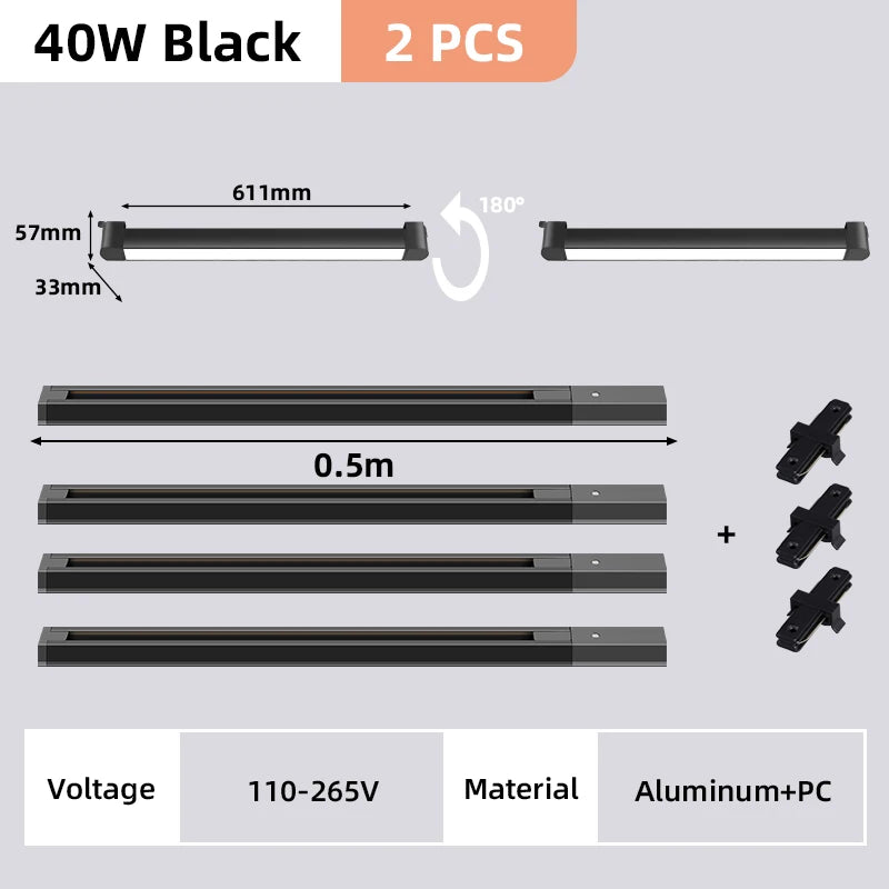 Rail Floodlight LED Clothing Store Track Light Kitchen Balcony Studio Whole Set Led Spot Lamp Home Modern Decoration