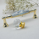 Luxury Gold Chrome Cabinet Handles – Modern Zinc Alloy and Crystal Glass Drawer Knobs for Wardrobes and Dressers Handles