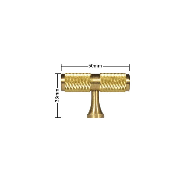 Gold Brass Handle with Plate – Knurled Cabinet Knobs and Modern Furniture Pulls TS-9009-GT Handles
