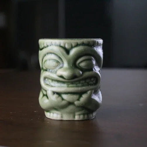 60ml Ceramic Tiki Mug – Hawaiian Cocktail Cup for Home Bars & Parties | Dlight Decor green-type1-feiwawa / 60ml cups