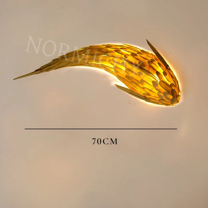 Dlight Decor Japanese Fish Wall Lamp Sculpture 70CM Wall Art