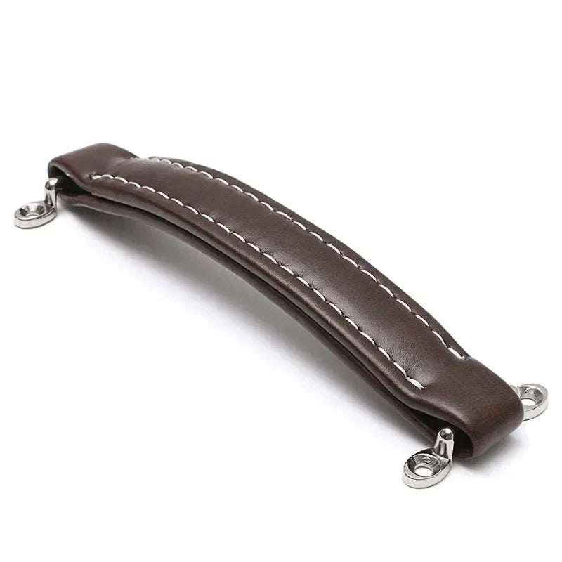 Vintage Leather Furniture Handle – Soft Suitcase-Style Drawer Pulls for Cabinets and Chests Handles
