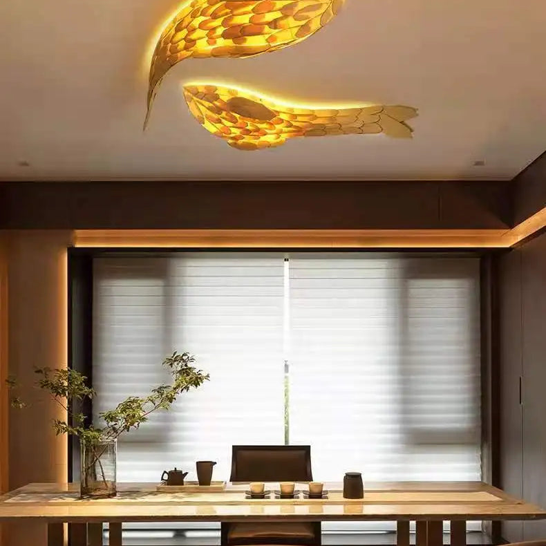 Dlight Decor Japanese Fish Wall Lamp Sculpture Wall Art