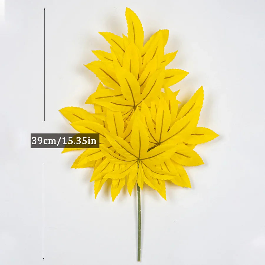 Dlight Decor 43cm Autumn Maple Leaf Branch for Fall Display 39cm Yellow