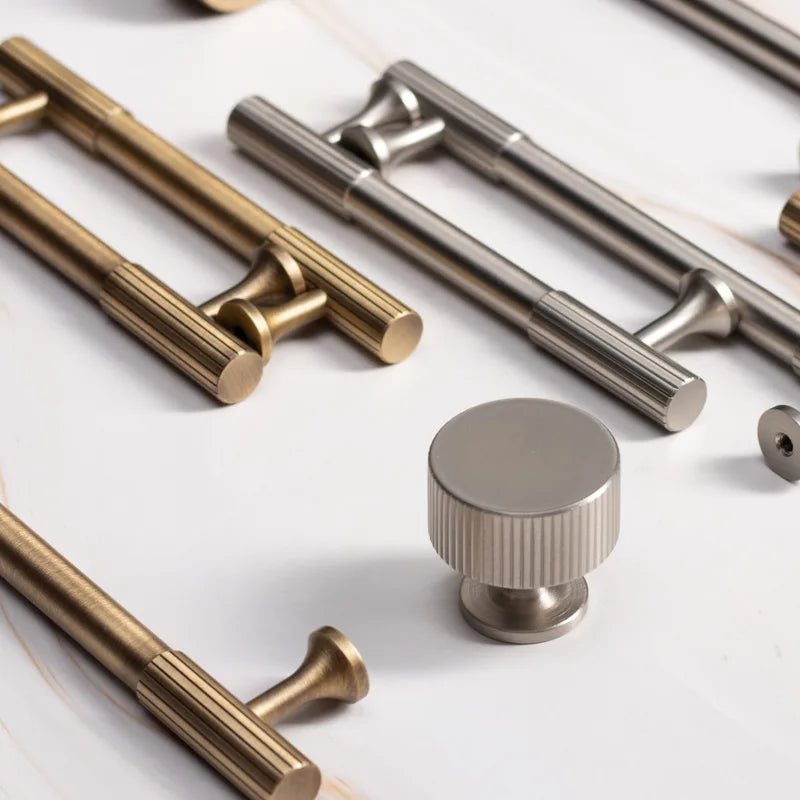Solid Brass Vertical Linear Cabinet Knobs – Long Drawer Handles for Kitchen Wardrobe and Wooden Doors Handles