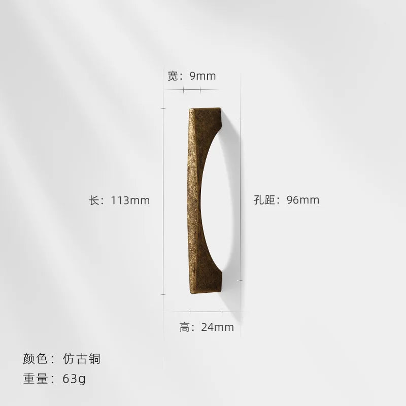 Antique Bronze Wardrobe Door Handles – Zinc Alloy Cabinet Pulls and Drawer Knobs 2042-96mm Handles