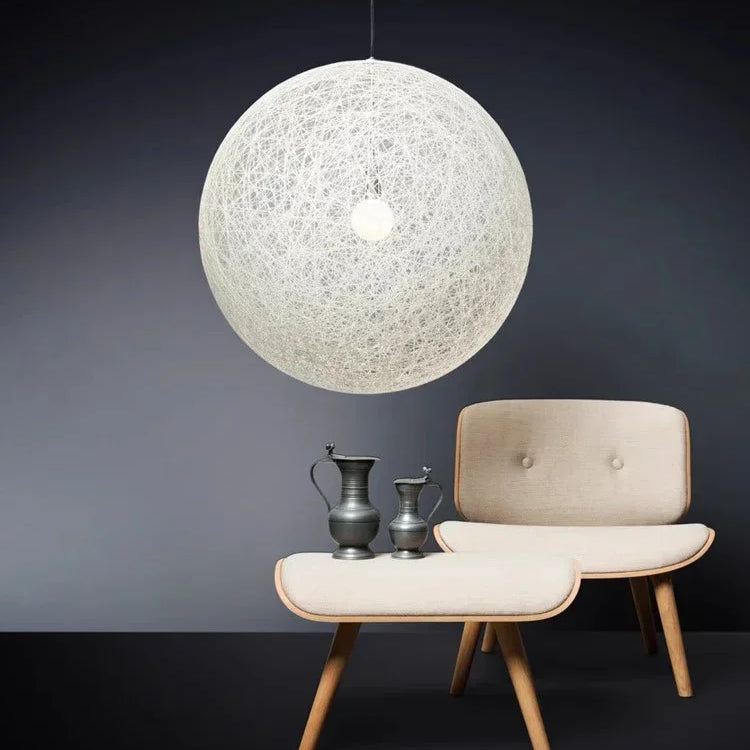 Nordic Rattan Weaving Spherical Chandelier Led Pendant Lights For Living Room Loft Hanging Lamp