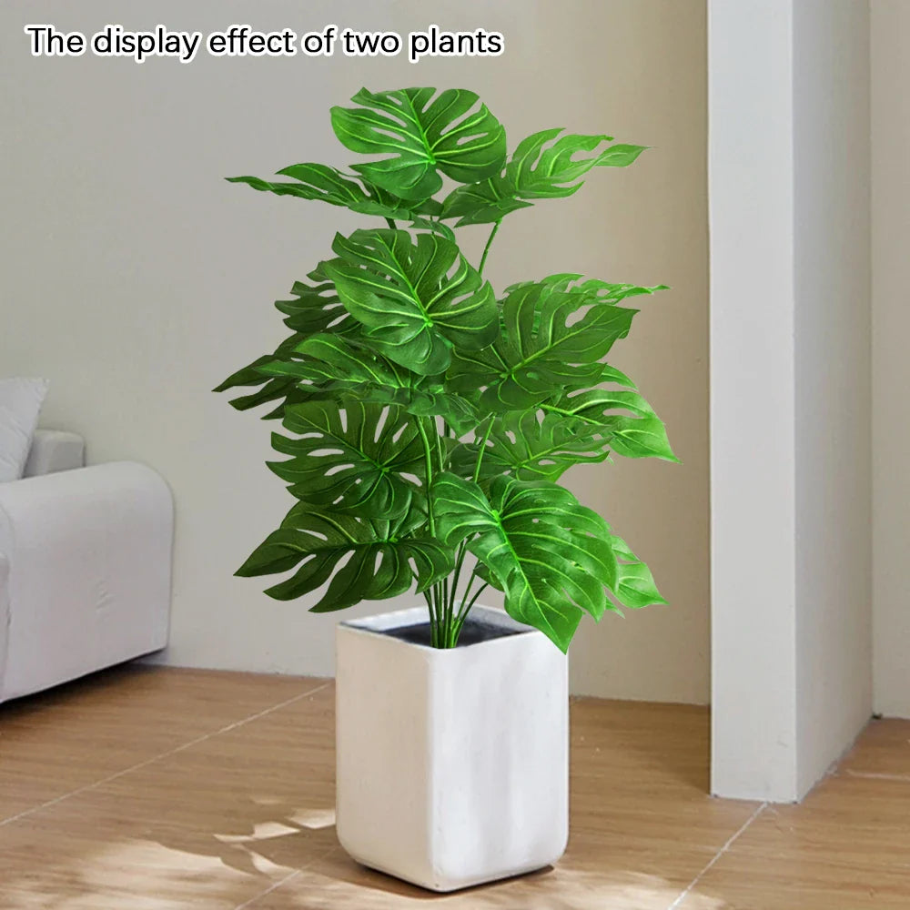 Dlight Decor 53cm Monstera Palm Plant with Turtle Leaves for Home and Party Decor