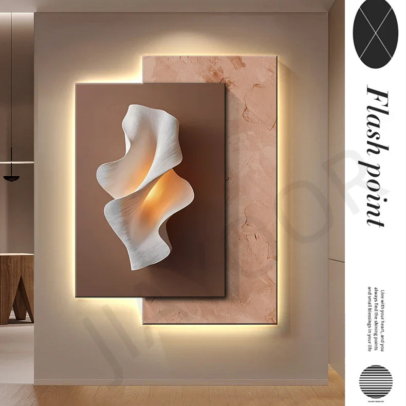 Dlight Decor Crystal Porcelain LED Wall Mural Light Wall Art