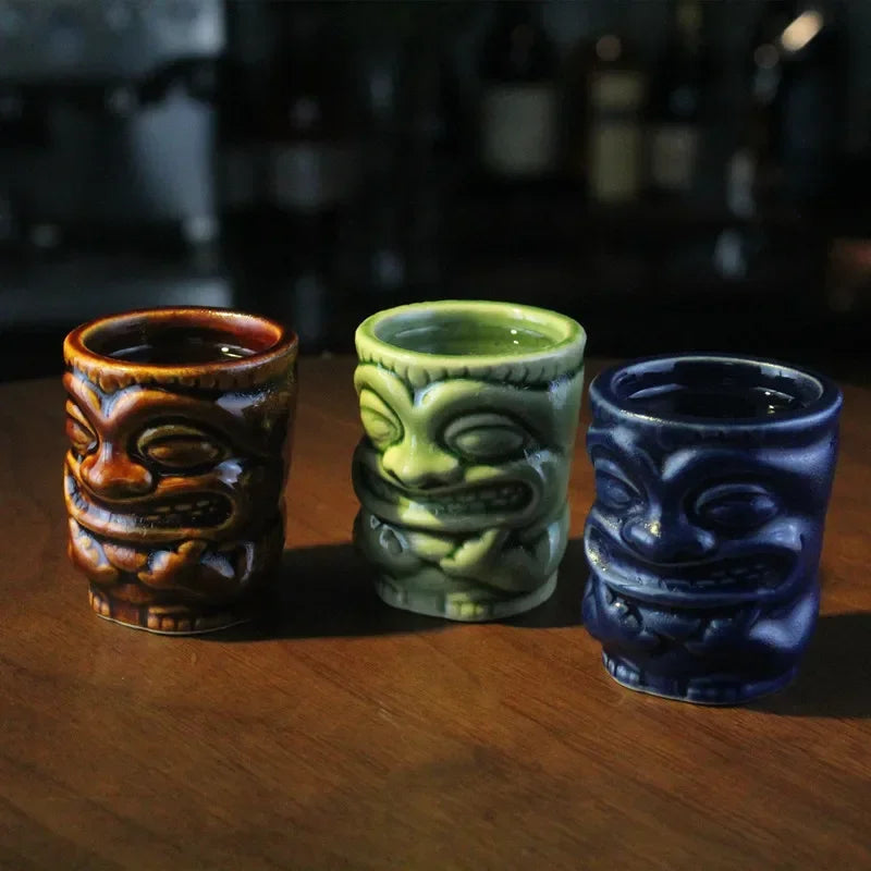 60ml Ceramic Tiki Mug – Hawaiian Cocktail Cup for Home Bars & Parties | Dlight Decor cups